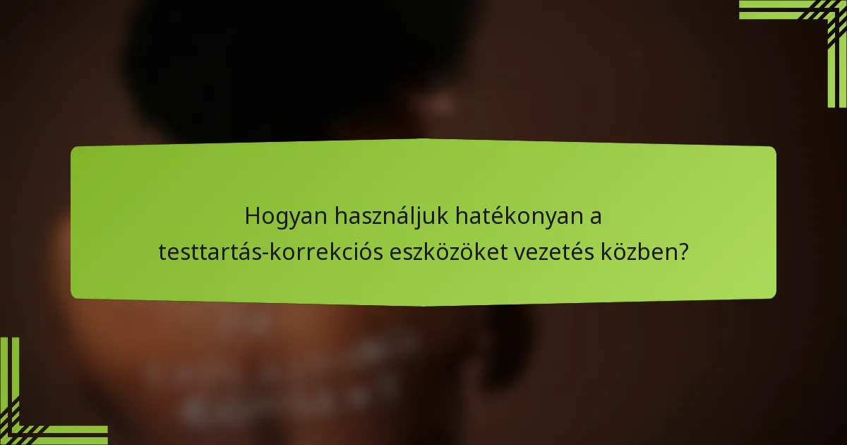 Hogyan használjuk hatékonyan a testtartás-korrekciós eszközöket vezetés közben?