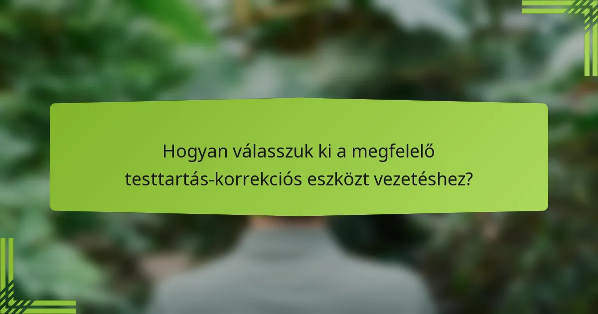 Hogyan válasszuk ki a megfelelő testtartás-korrekciós eszközt vezetéshez?