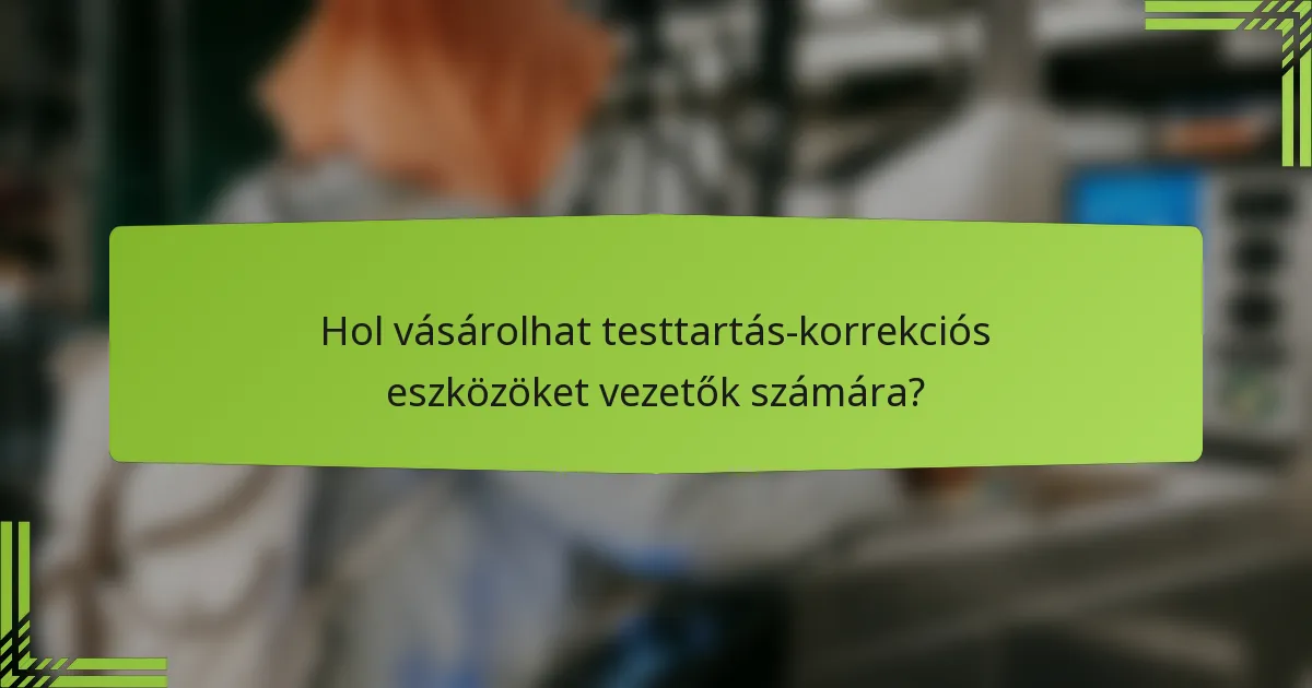Hol vásárolhat testtartás-korrekciós eszközöket vezetők számára?
