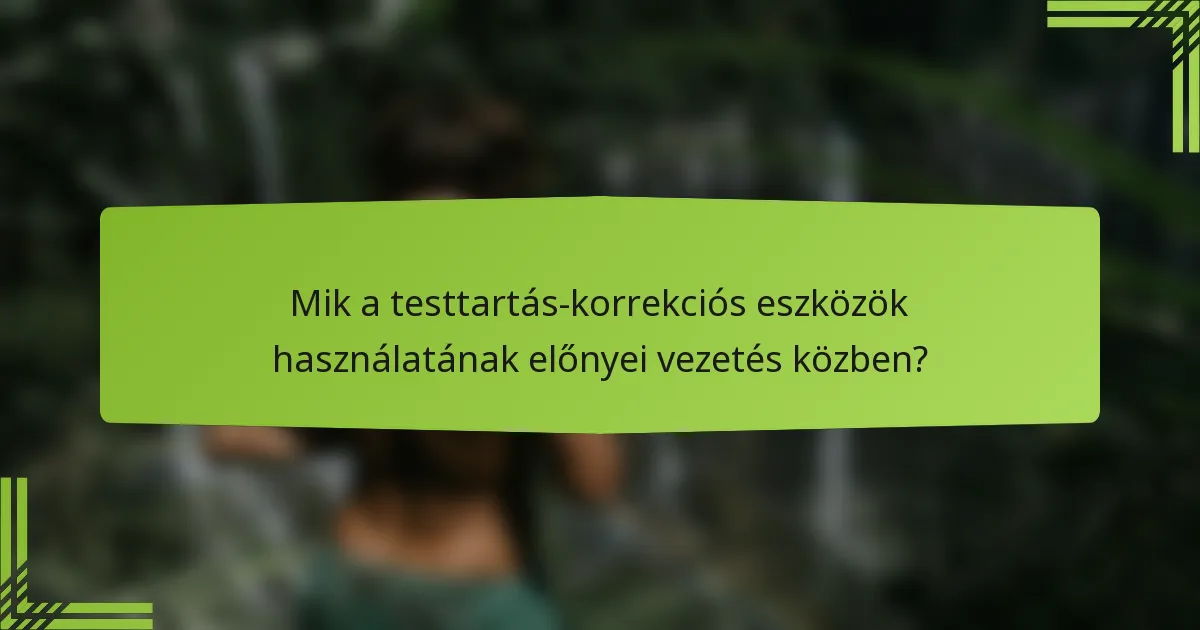 Mik a testtartás-korrekciós eszközök használatának előnyei vezetés közben?