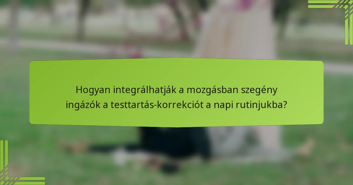 Hogyan integrálhatják a mozgásban szegény ingázók a testtartás-korrekciót a napi rutinjukba?