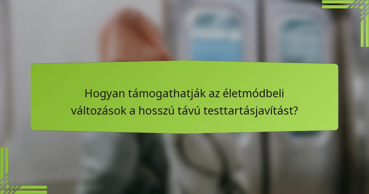 Hogyan támogathatják az életmódbeli változások a hosszú távú testtartásjavítást?