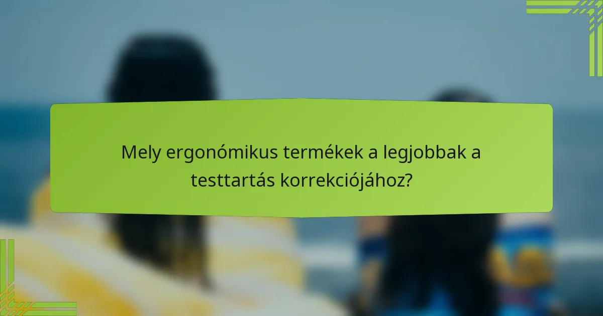 Mely ergonómikus termékek a legjobbak a testtartás korrekciójához?